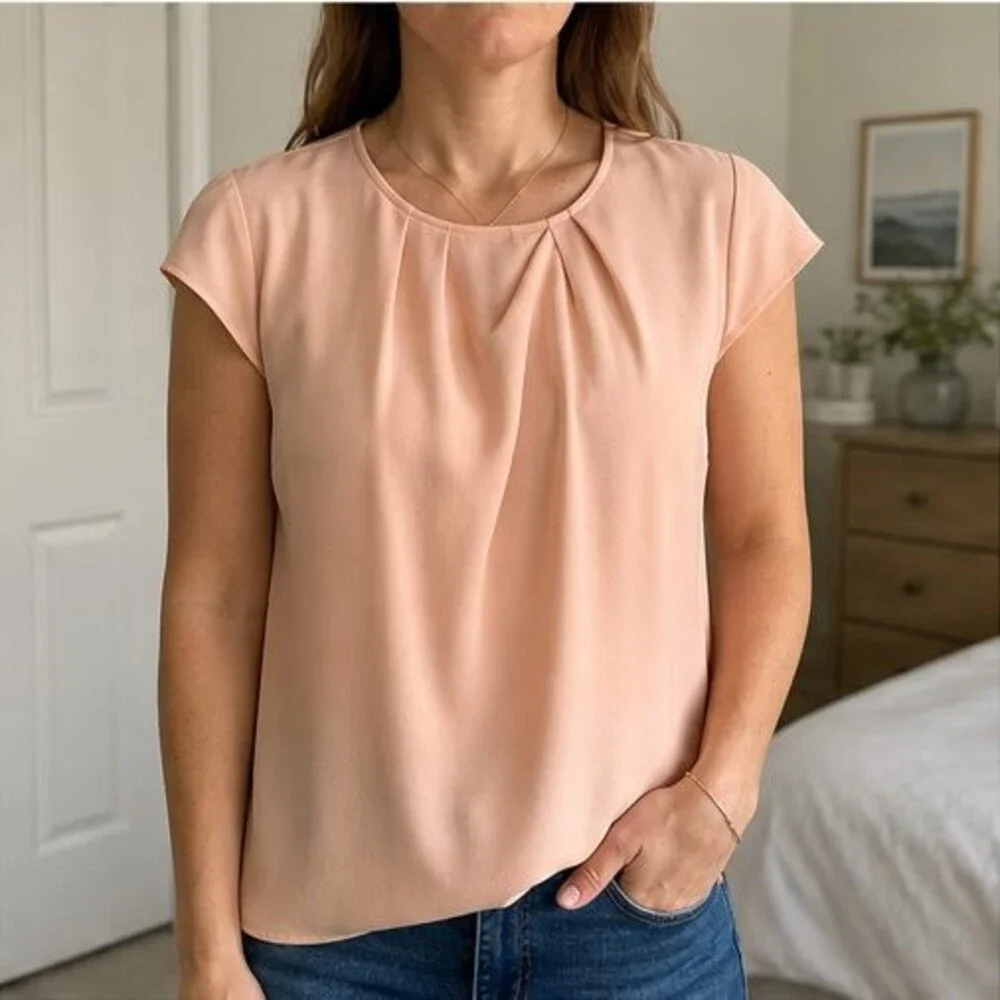Mauve V Neck Top